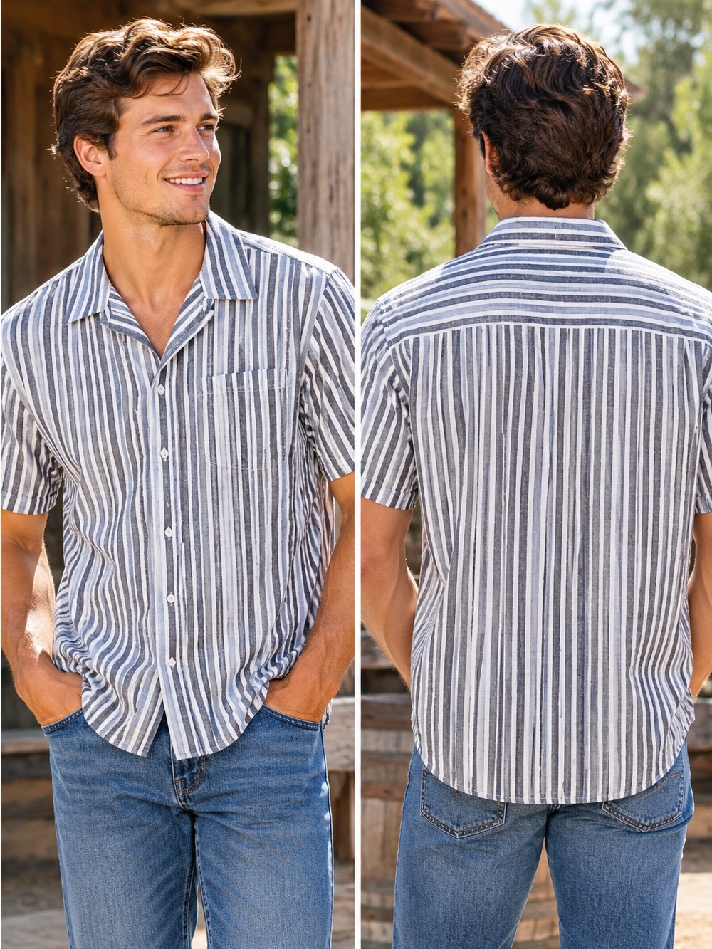 Goodfellow Linen blend Striped shirt - size XL